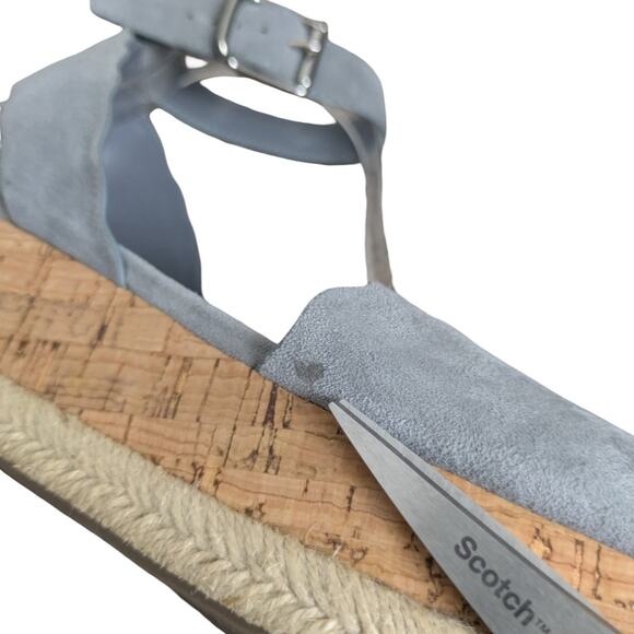 Marc Fisher Blue Suede Faitful Scalloped Wedge Espadrilles 8.5 - Picture 8 of 14